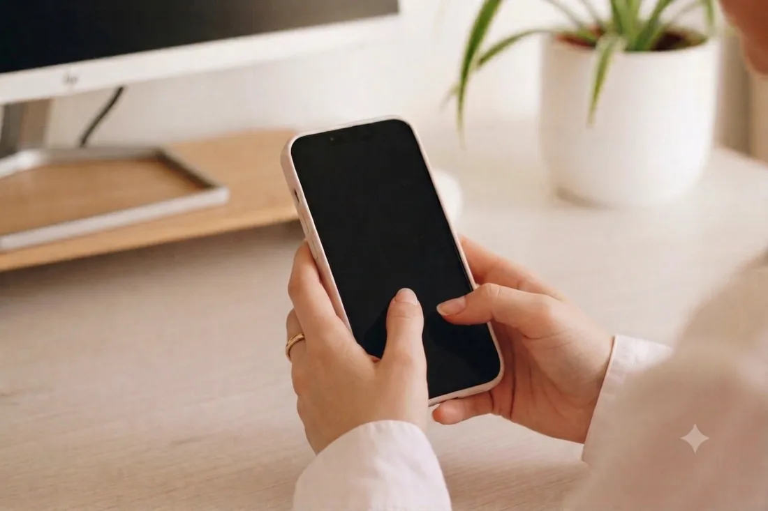 Hand met een smartphone tijdens een telefoongesprek